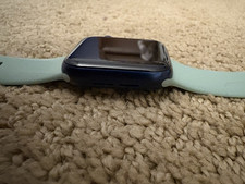 Apple Watch Series 6 40mm Blue Aluminum Case Green Silicone Band GPS