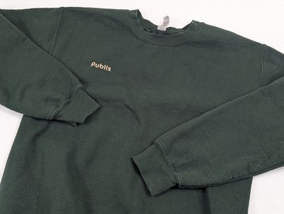 Mens Green Publix Crewneck Sweatshirt Sweater Pullover Vintage Bleed Green Small
