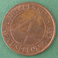 Weimar 4 Reichspfennig A.S.S 1932 A Deutsches Reich Weimarer Republik f VZ J 315