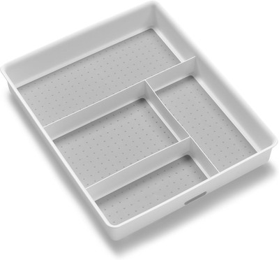 Classic 4 Compartment Drawer Organizer, White