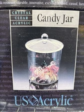 US Acrylic Crystal Clear Acrylic Candy Jar New In Box