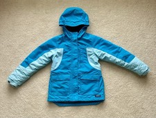 Lands End Grow-A-Longs Squall Waterproof Insulated Jacket Teal Large 10-12