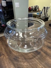 Vintage Anchor Hocking Clear Thick Glass Fishbowl Terrarium Large 9.5" x 5.5"
