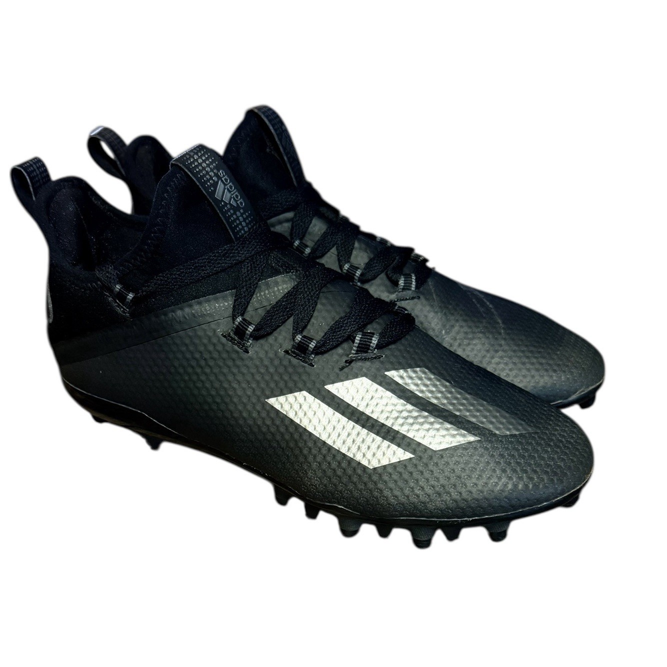 Adidas Adizero Football Cleats Black/Silver 753001 Metallic Youth Size 5.5
