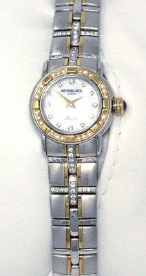 Raymond Well Parsifal mini two tone diamond markers diamond bezel ladies LTE0029