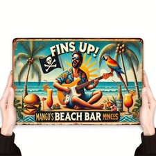 Vintage Beach Bar Tropical with Tin Metal Signs Home D cor 8x12