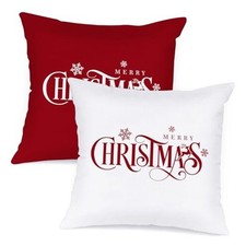 20x20 Christmas Lumbar Pillow Covers Set of 2, Xmas 20" x 20" Pack of 2 Red