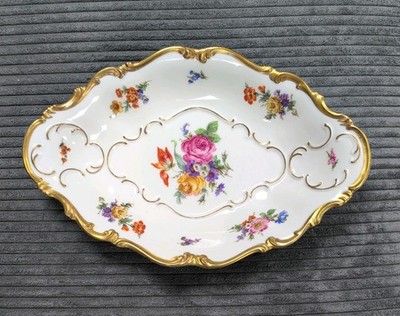 Vintage Edelstein Bavaria Dresden Flower Oval Serving Bowl. Handmade # 20735/657