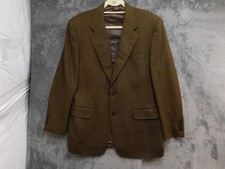 Canali Sport Coat Mens IT 48 Green Tweed Wool Classic Notch Lapel Cupro Italy