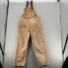 Carhartt R02 Duck Double Knee Insulated Quilt Lined Bib Overall Size 36  30