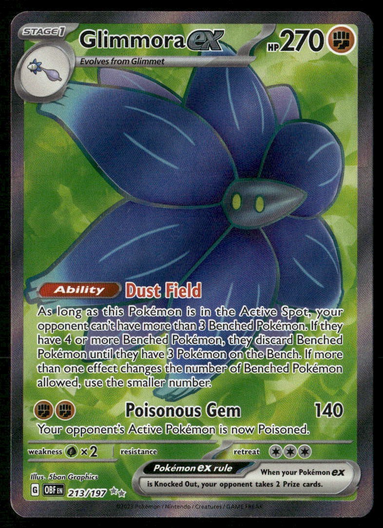 GLIMMORA EX 213/197 ULTRA RARE OBSIDIAN FLAMES POKEMON HOLO NM