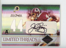 JOHN RIGGINS AUTO PATCH /44 2004 LEAF LIMITED THREADS 44/44 JERSEY # 1/1