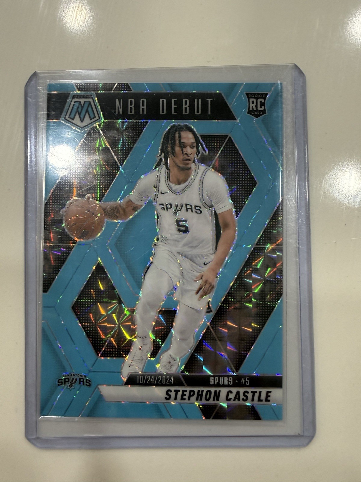 2024-25 Panini Mosaic NBA Debut Stephon Castle #267 Bronze Mosaic Prizm /75 (RC)