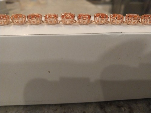 Morganique Quartz (Triplet) Link Bracelet/18KVermeil RGold/Sterling,Sz 7.25 OR8" - Picture 6 of 15