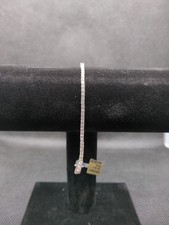 Sterling Silver 2 Mm Moissanite Tennis Bracelet, 8in.