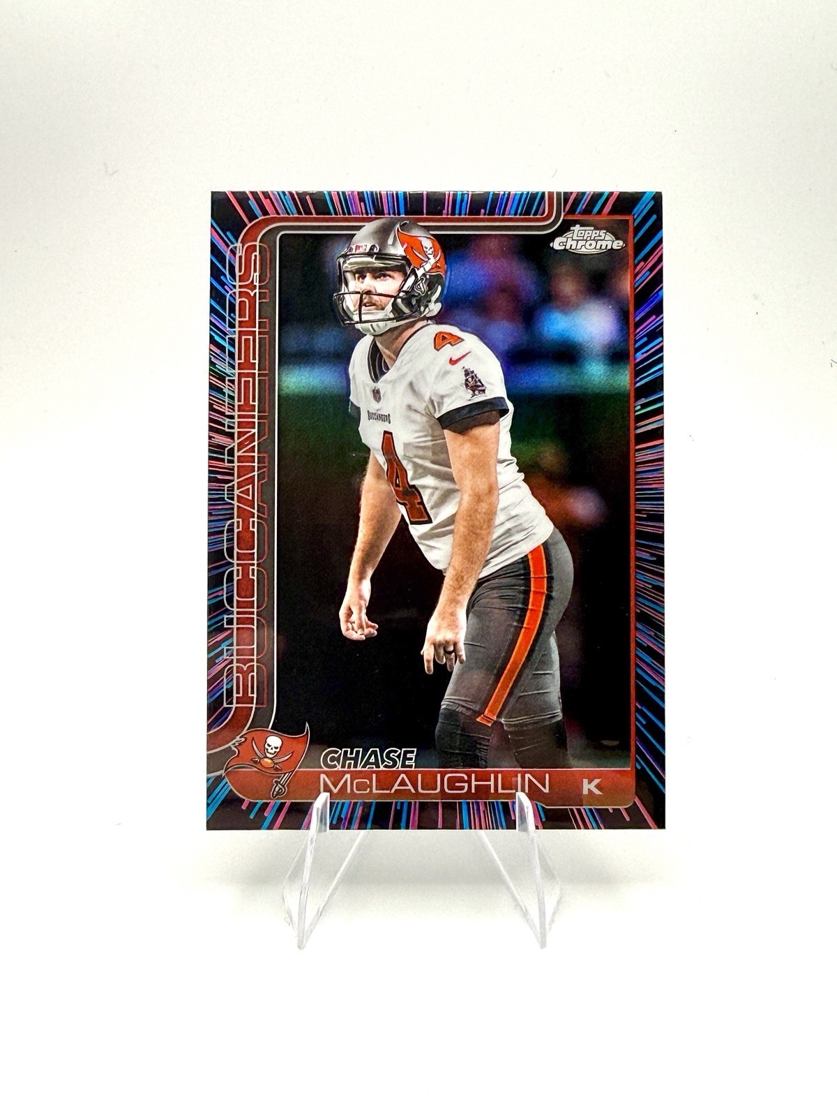 CHASE MCLAUGHLIN 2025 TOPPS CHROME NEON PULSE REFRACTOR SSP #288 BUCCANEERS