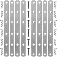 8 Pack Flat Straight Brace Brackets, 8 Inch Stainless Steel Mending Plates Repai