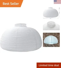 Set of 2 White Paper Lanterns - 18” Round Classic Hanging Lamps for Events