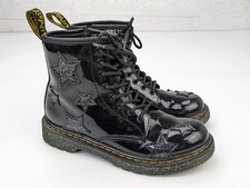 Dr. Martens 1460 J Glitter Star Boots Youth Size US 3 - Black - Good Condition 