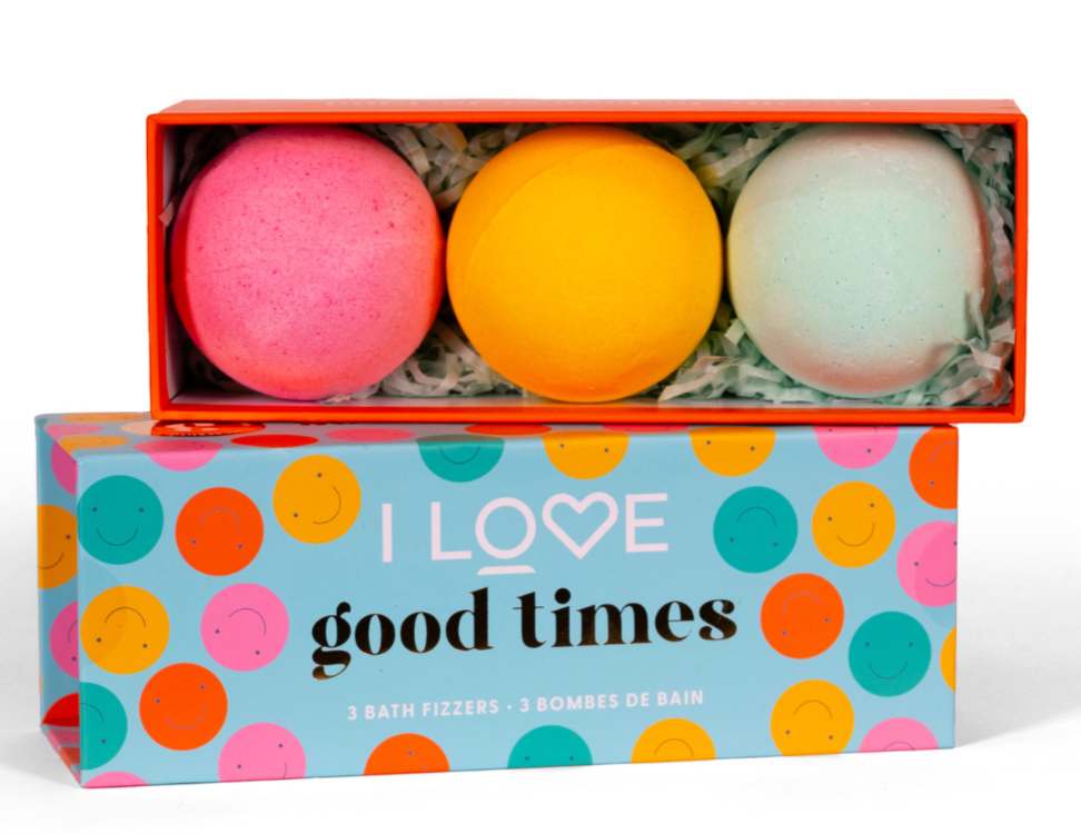 I Love Good Times Bath Fizzers Gift Set 3 x 150g Bath Bombs