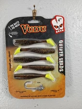 Vudu Quiver Shad Kit Rootbeer Chartreuse Tail