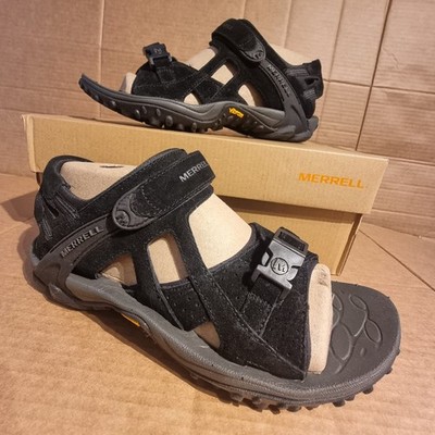 Merrell Kahuna III Damen Sport Sandalen schwarz Wildleder Leder Wanderschuh - UK7