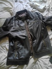 Mens Worn Motorcycle Jacket