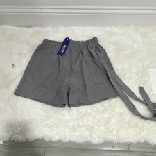 Naked Wardrobe Womens Gray Solid Paperbag Sho...