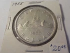 1955   SILVER    Dollar   Canadian       .800 silver