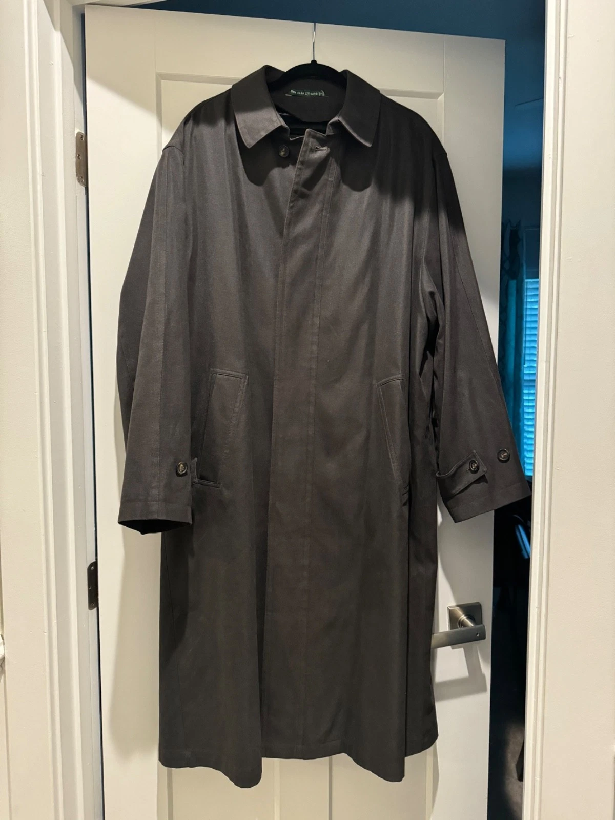 Ralph Ralph Lauren Mens Trench Coat 42 R Removable Zip Out Liner Charcoal Color