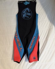 O Neill Shorty Wetsuit Mens S 1.5mm Sleeveless Surf Dive Black Blue Red