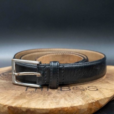Jasper Conran Vintage Herren Gürtel Leder Klassischer Gürtel Schwarz Größe M