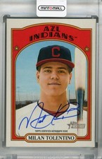 2021 Topps Heritage Minor Azl Indians Milan Tolentino Real One Autographs