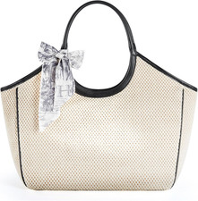 Beach Bags for Women Large Straw Tote Raffia Woven Shoulder Bag Sand-Proof for B