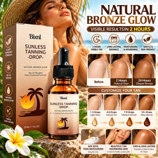 Sunless Tanning Drops for Face Body - Plant Based Self Tanner Drops Natural