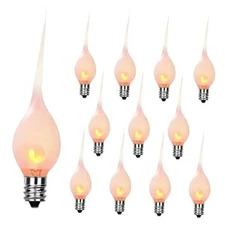 Silicone Dipped Flicker Flame Candle Light Bulbs,C7/E12 Silicon Flame