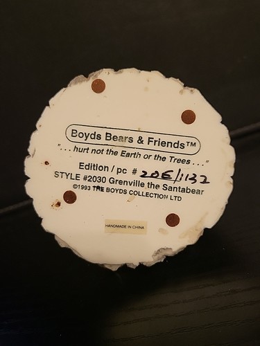 Boyds Bears Bearstone #2030 Grenville l'orso di Babbo Natale 20E/1132 come nuovo - Foto 10 di 16