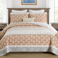 Terracotta Quilts Queen Size,Paisley Comforter Set Queen,Cotton Queen Comforter