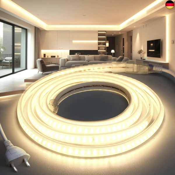 Led Streifen 5M 230V Neon Strip IP65 Wasserdicht Aussenbereich Neutralweiß-image