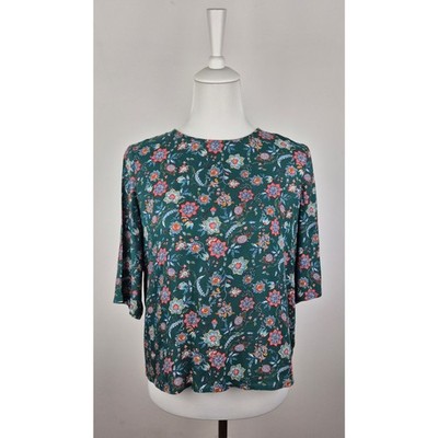 Esprit Damen Bluse 36 S grün Frühling Boho Hippie Knöpfe wunderschön Oberteil