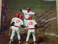 BERNIE CARBO BOSTON RED SOX SIGNED 1975 WORLD SERIES GAME 6 HOME RUN 8X10 PHOTO