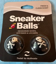Sneaker Balls 2 Pack Skull & Crossbones Shoe Deodorizer Freshener Sealed