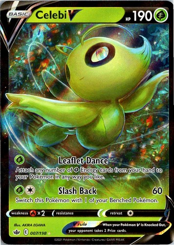 Celebi V 007/198 Holo Ultra Rare Chilling Reign Pokemon Near Mint