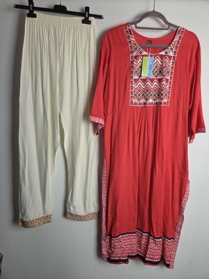 2 Stück bestickt Salwar Kameez Gr. XL/20 Pakistan Indianer 