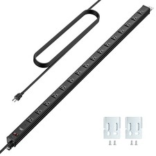 16-Outlet Metal Power Strip with 6FT Heavy-Duty Powe Cord 14AWG/15A/1875W 