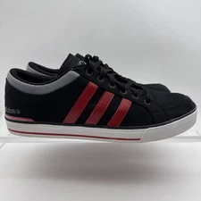 Size 12 adidas NEO Label Black Red Stripe Canvas 3 Stripes Skateboarding