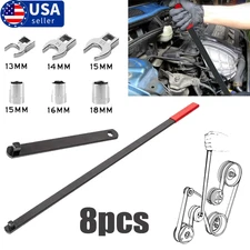 8pc 3/8" 1/2" Dr Serpentine Belt Tool Kit Crowfoot Socket Wrench Tension Breaker