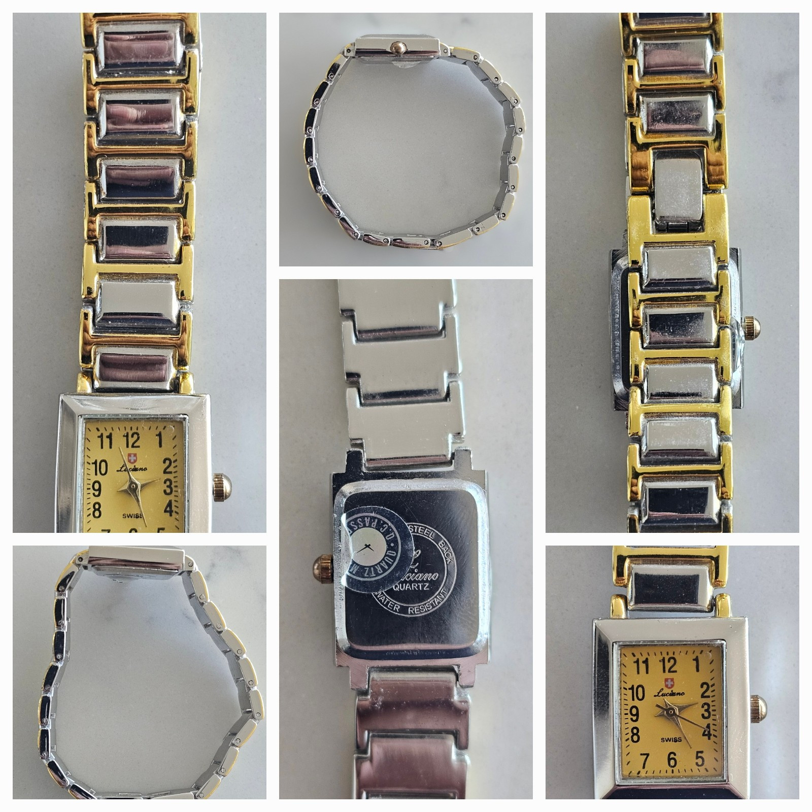 Luciana Swiss-Made Silver-Gold Tone Watch – Working – Very Good Condition