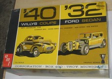 Amt 1932 Ford Sedan 1940 Willys Drag 60s Double Kit 2532 Unbuilt Incomplete Amt 1932 Ford Sedan 1940 Willys Drag 60s Double Kit 2532 Unbuilt Incomplete
