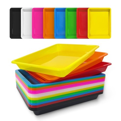 24 Pack Plastic Art Craft Trays, Bulk Activity Sensory Sand Puzzle Sorting Tr...